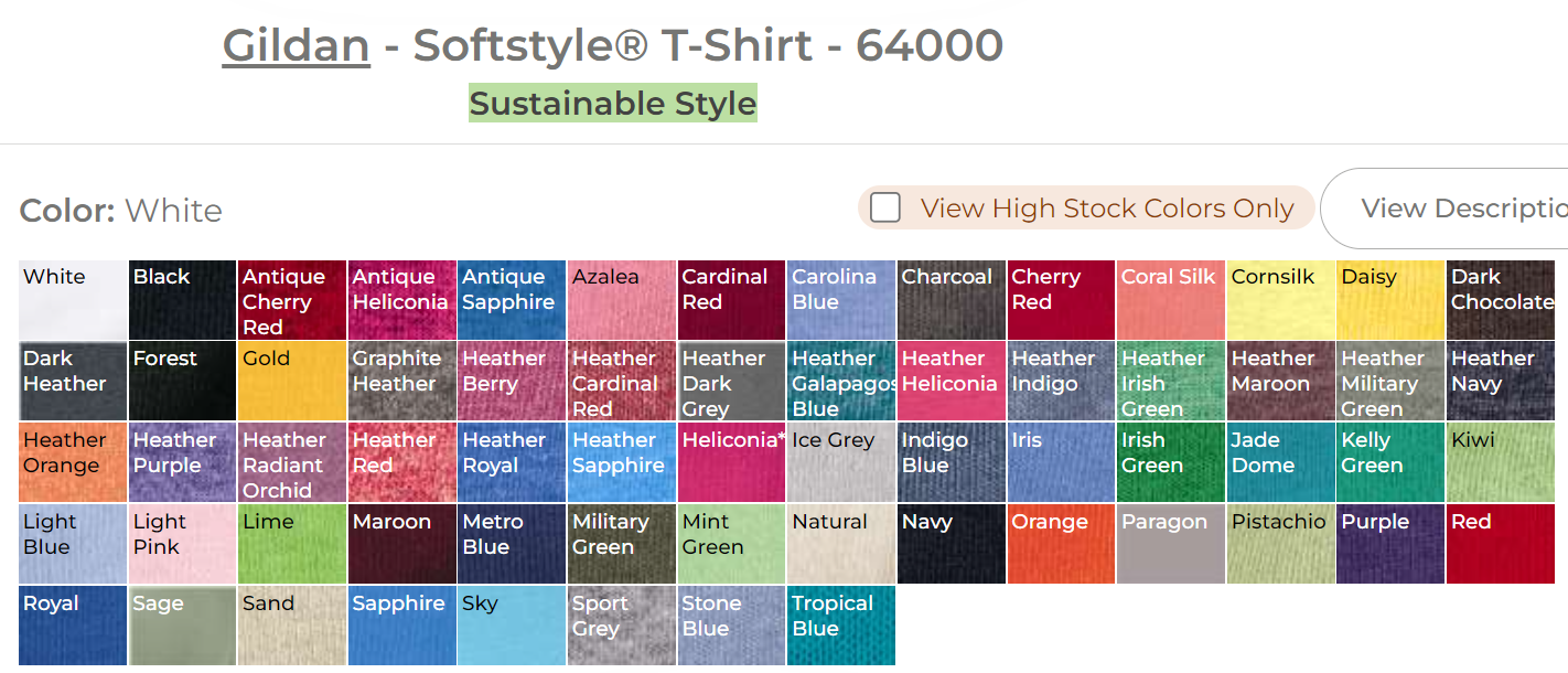 5XL PRE-ORDER GILDAN SOFTSTYLE UNISEX T-SHIRT