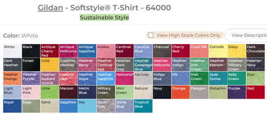 5XL PRE-ORDER GILDAN SOFTSTYLE UNISEX T-SHIRT