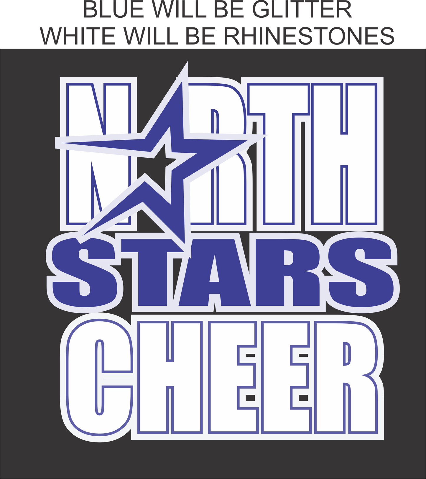 2025 SCN GLITTER/RHINESTONE BLACK SWEATSHIRT
