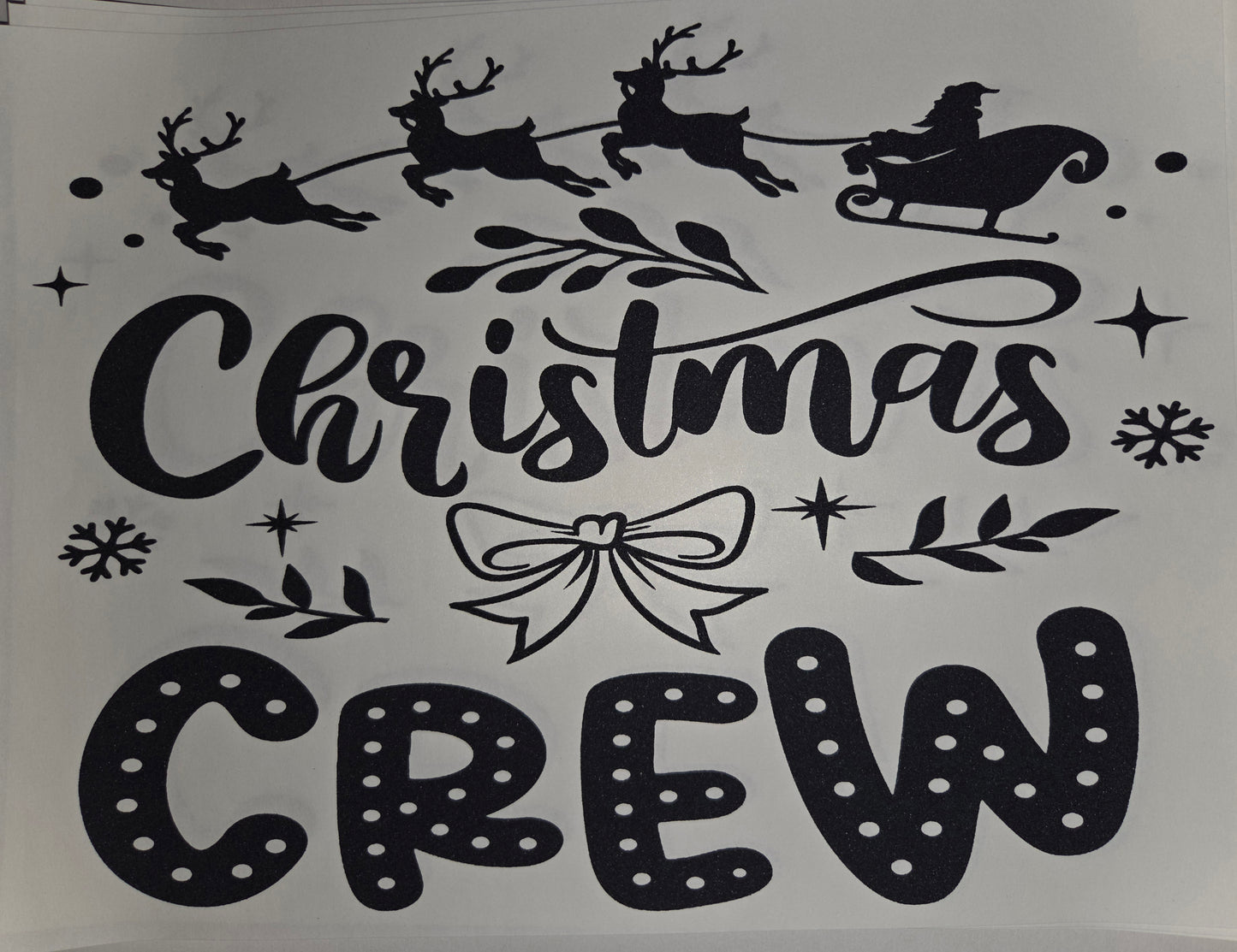 CHRISTMAS CREW BOW AND DOTS SINGLE COLOR PRINT WHOLESALE D10