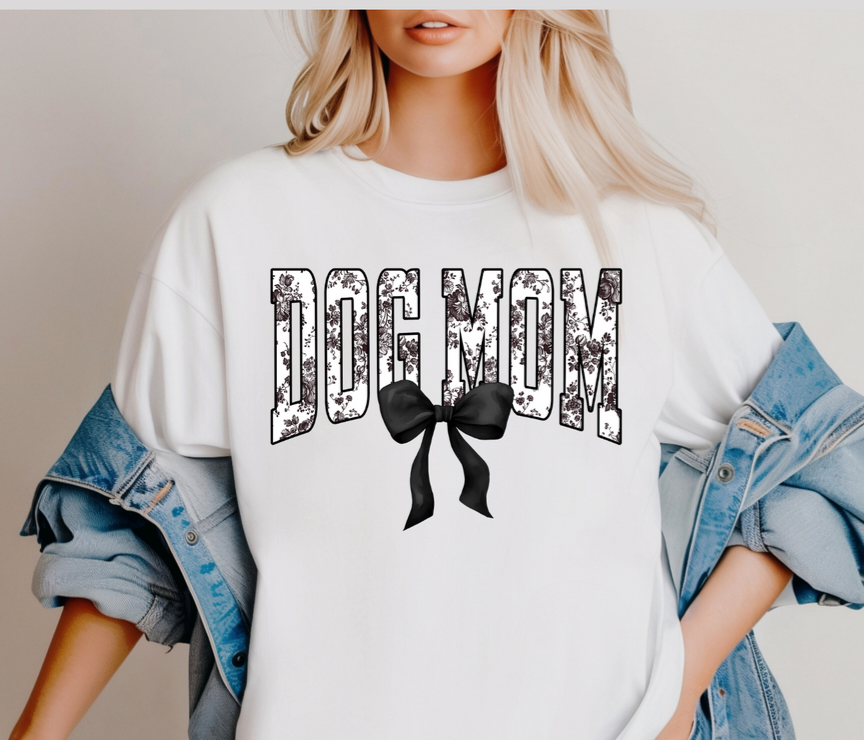 DOG MOM BOW SINGLE COLOR PRINT