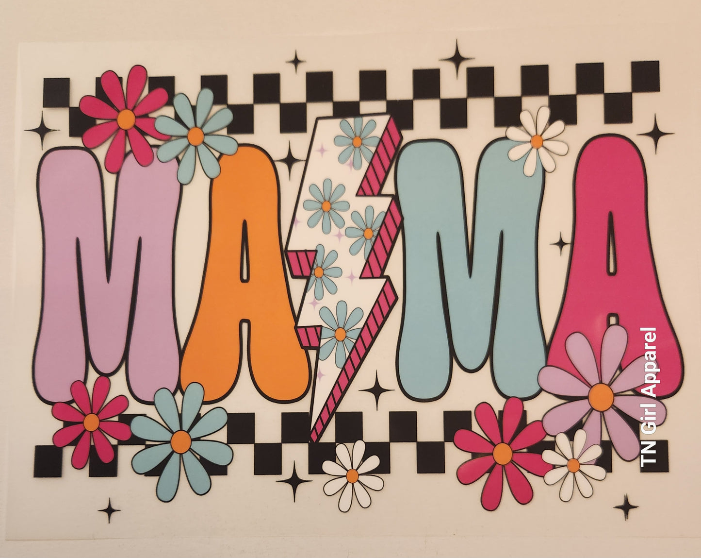 MAMA CHECKERED FULL COLOR TRANSFER 1111