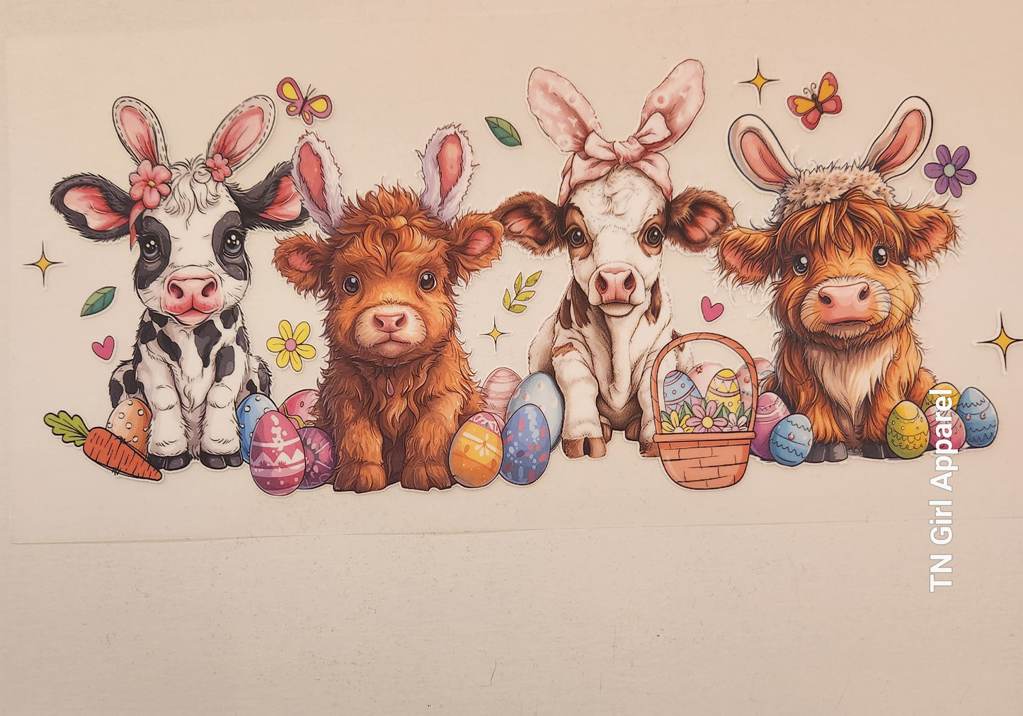 EASTER BABY HEIFERS FULL COLOR TRANSFER 1123