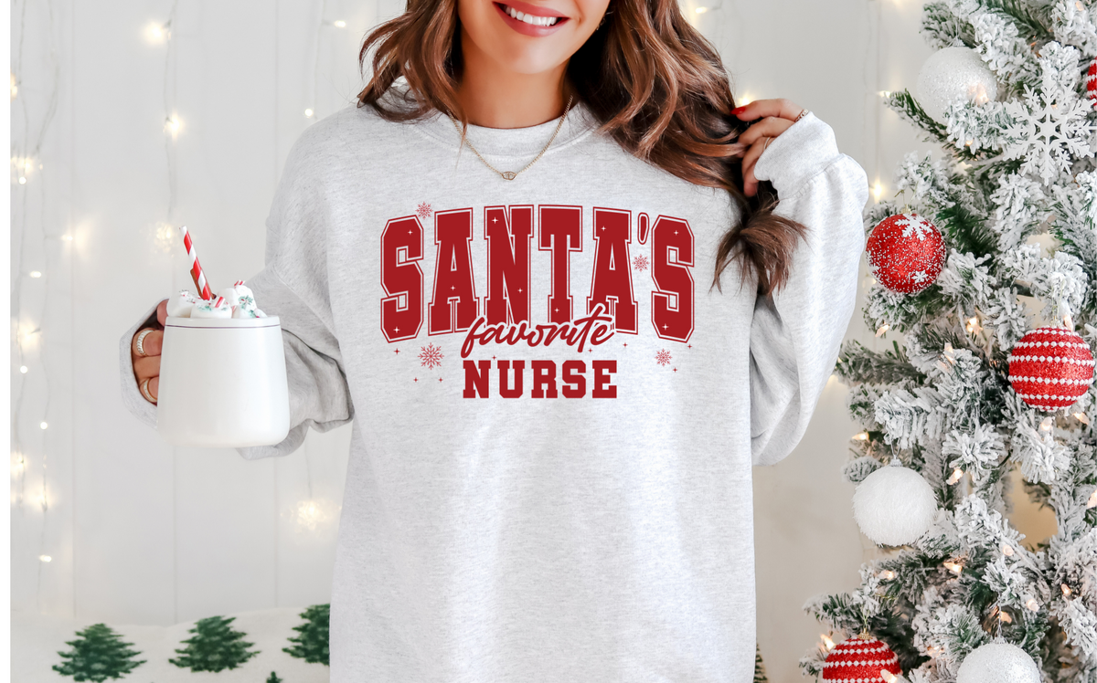 SANTA'S FAVORITE NURSE SINGLE COLOR PRINT