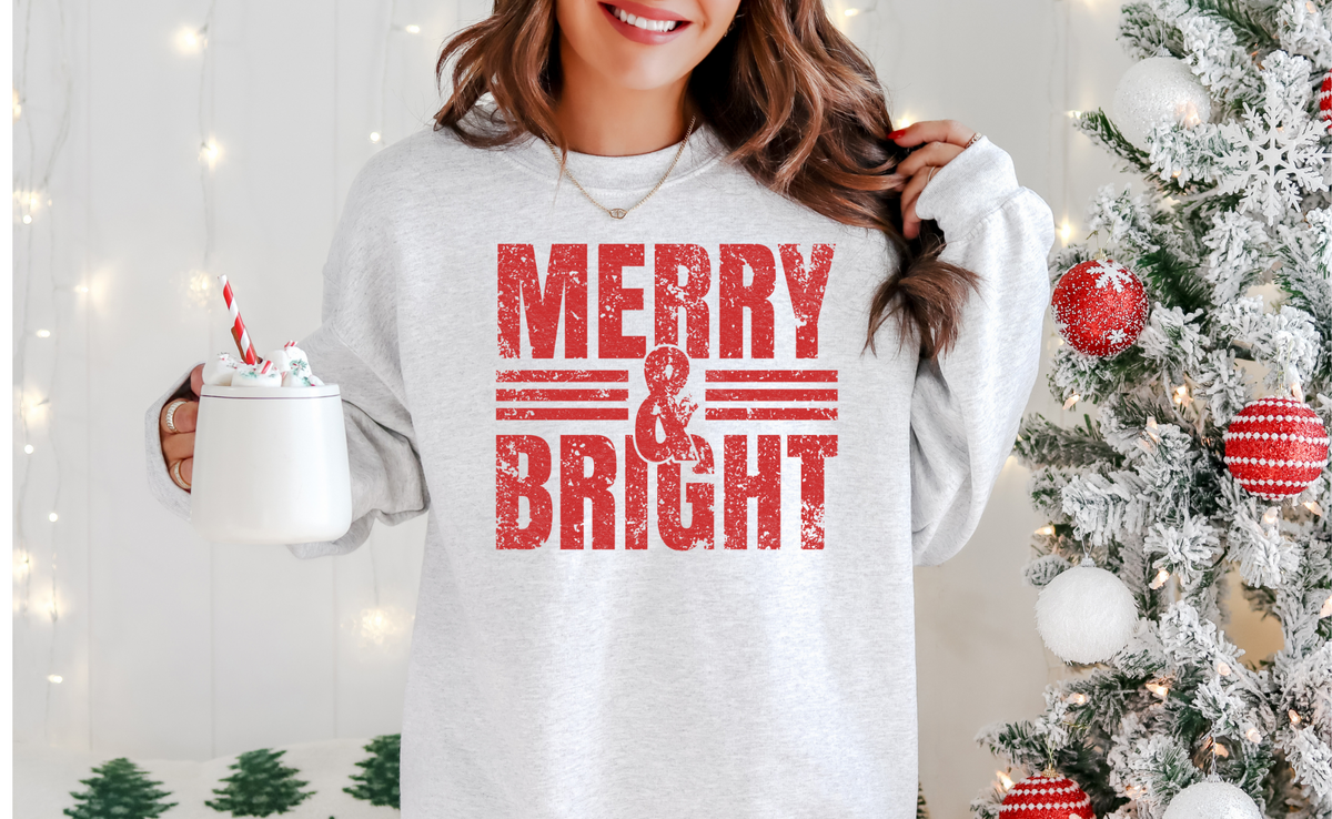 MERRY AND BRIGHT SINGLE COLOR PRINT
