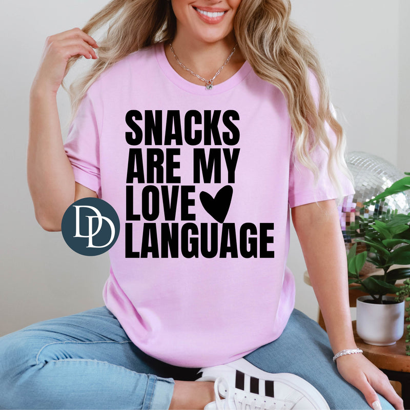 SNACKS ARE MY LOVE LANGUAGE SINGLE COLOR PRINT