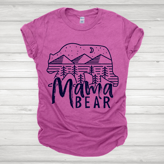 MAMA BEAR NAVY INK PRINTED APPAREL F29