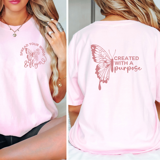 SPREAD YOUR WINGS W/POCKET PRINTED APPAREL D2