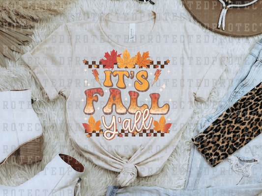 IT'S FALL Y'ALL LEAVES FULL COLOR PRINTED APPAREL 16