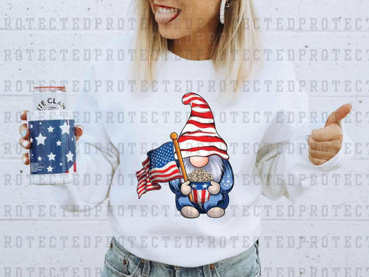 GNOME W/ FLAG & POPCORN FULL COLOR PRINTED APPAREL K31