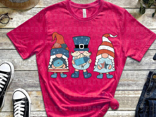 3 GNOMES PATRIOTIC DONUT FULL COLOR PRINTED APPAREL 268