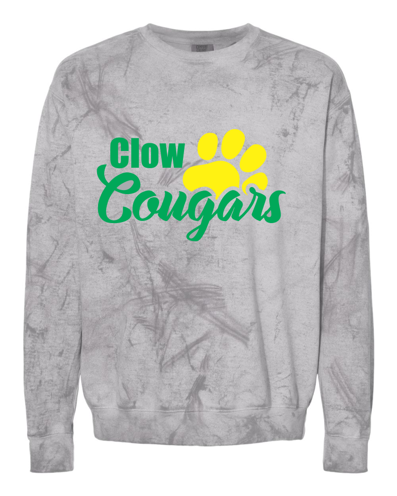 CLOW PAW GREY COMFORT COLORS COLORBLAST CREW SWEATSHIRT