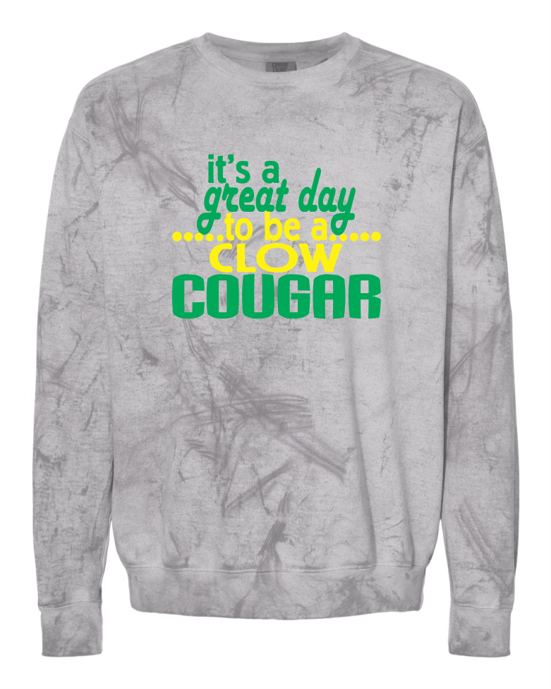 CLOW GREAT DAY GREY COMFORT COLORS COLORBLAST CREW SWEATSHIRT