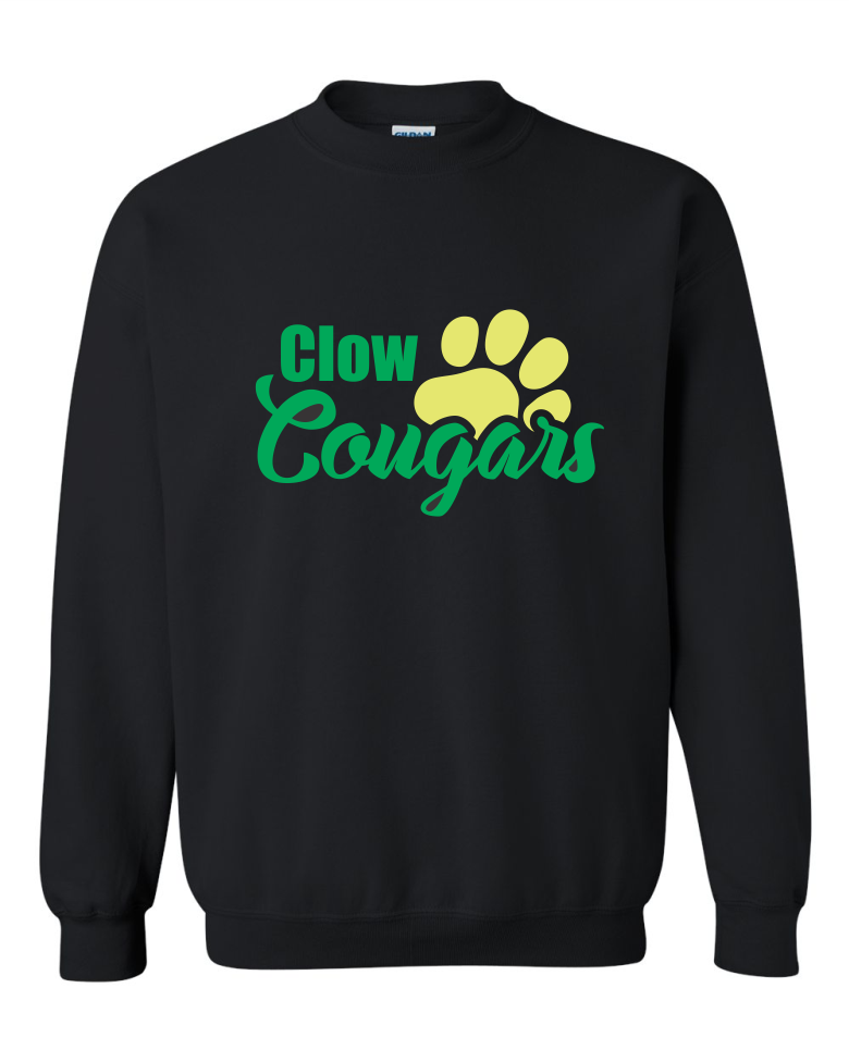 CLOW PAW BLACK UNISEX CREWNECK SWEATSHIRT