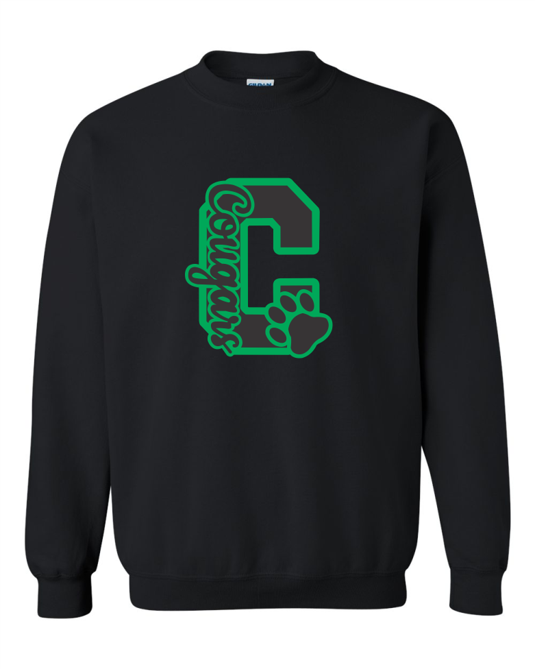 CLOW C BLACK UNISEX CREWNECK SWEATSHIRT