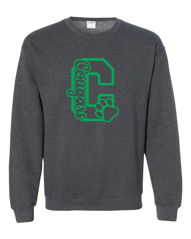 CLOW C DARK HEATHER GREY UNISEX CREWNECK SWEATSHIRT