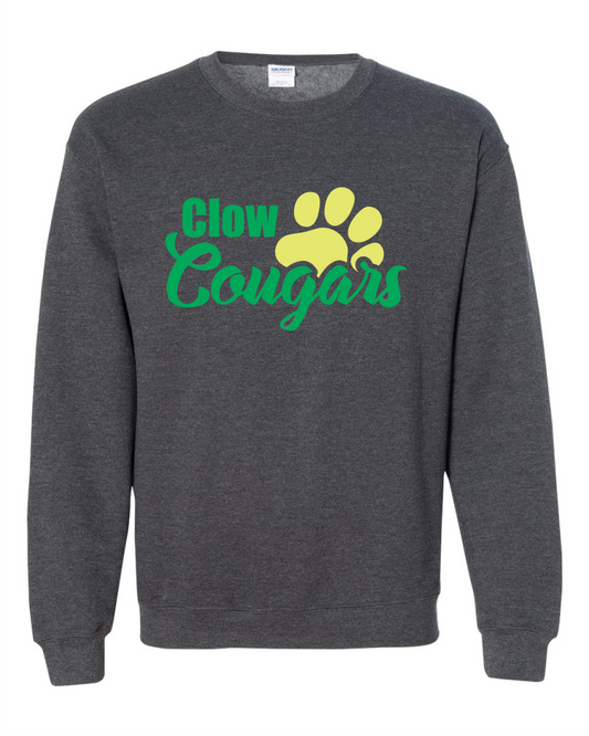 CLOW PAW DARK HEATHER GREY UNISEX CREWNECK SWEATSHIRT