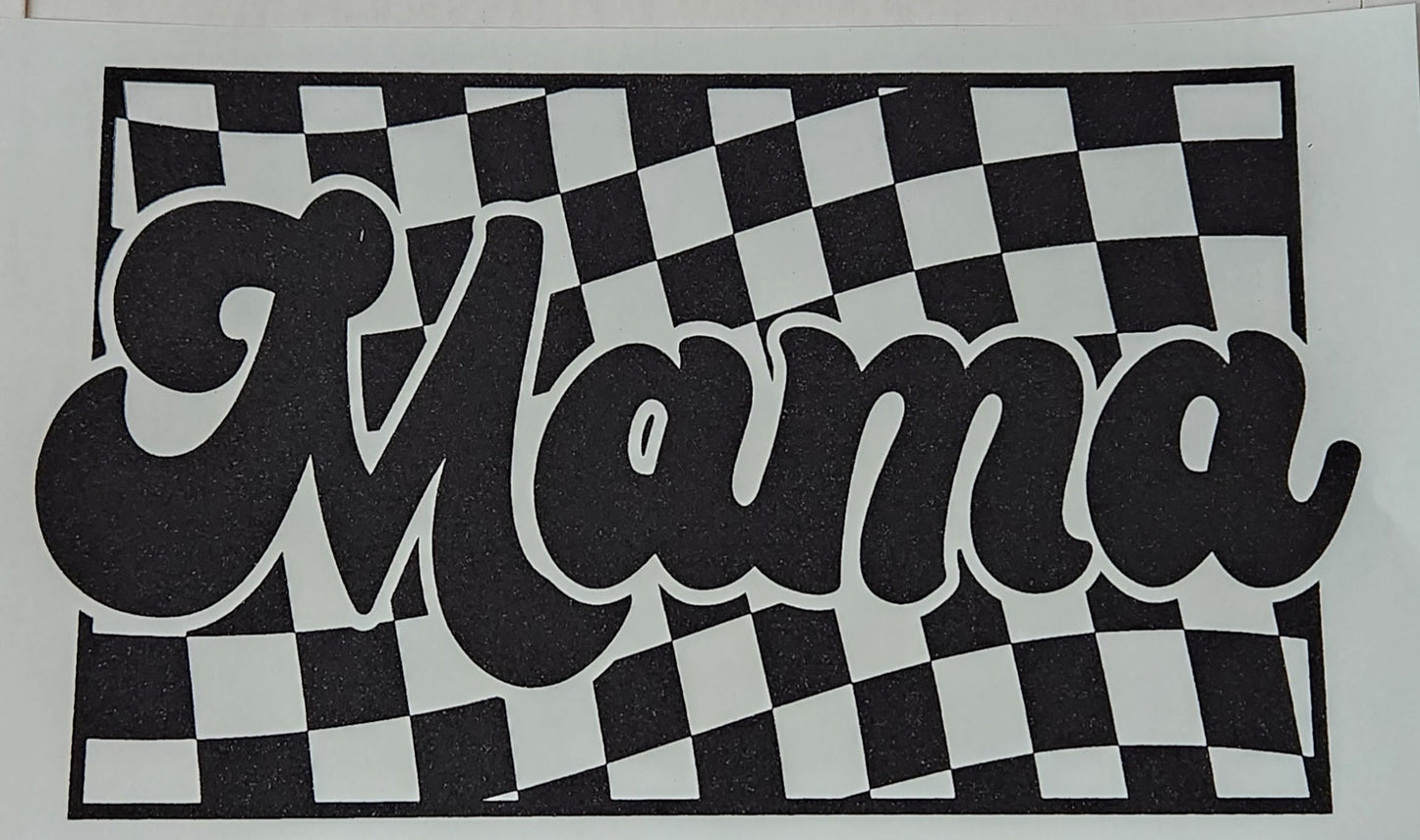 MAMA GROOVY CHECKERED SCREEN PRINT TRANSFER E5