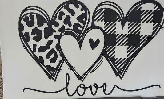 LOVE HEARTS PRINTED APPAREL K24