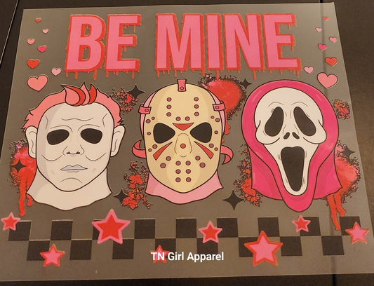 BE MINE FACES FULL COLOR SCREEN PRINT TRANSFER L4