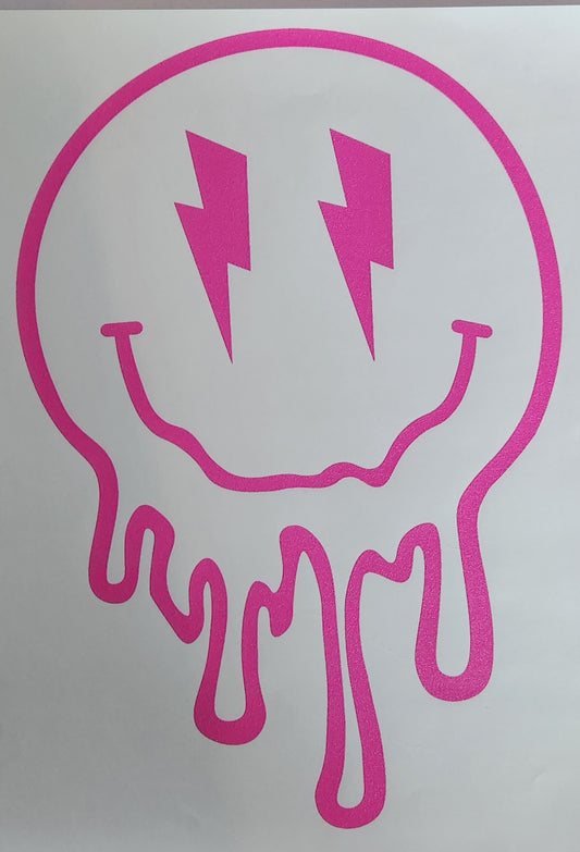 PINK DRIPPY FACE LIGHTNING BOLTS PRINTED APPAREL K6