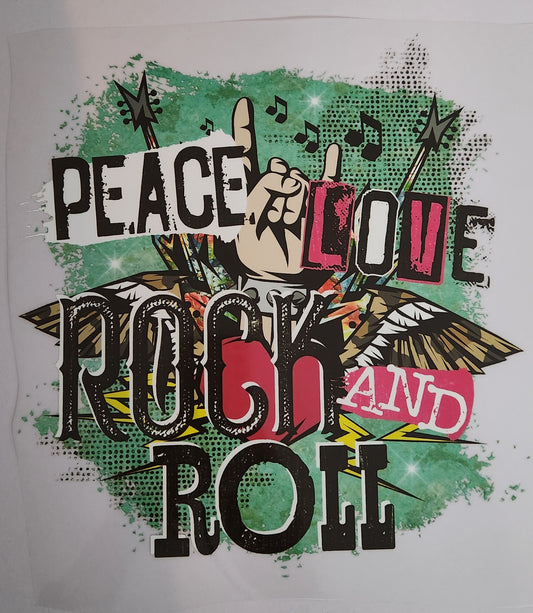 PEACE LOVE ROCK AND ROLL FULL COLOR PRINTED APPAREL K12