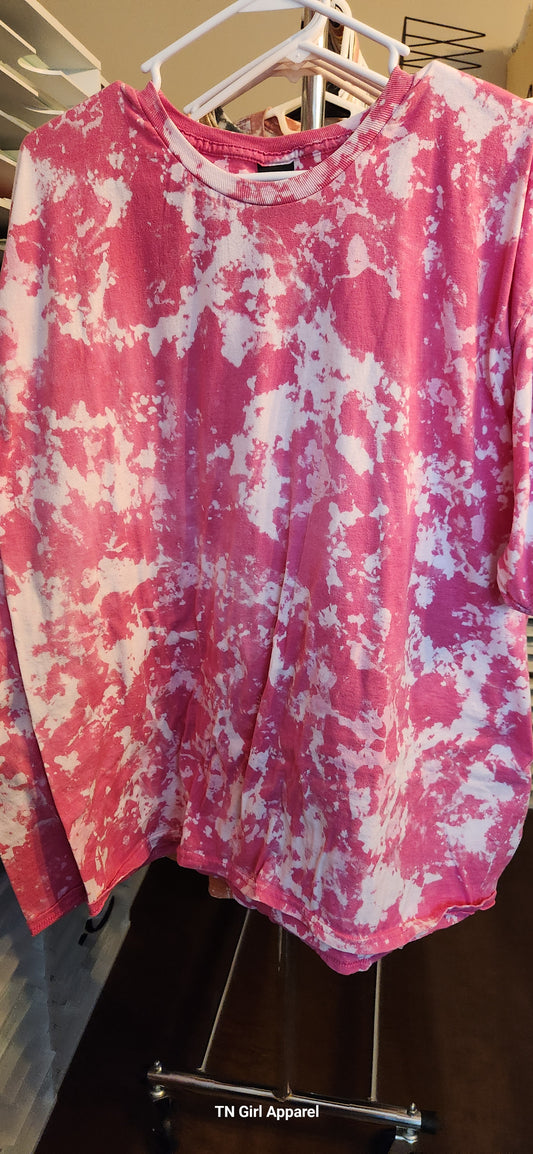 4XL WOW PINK BLEACHED TEE IN STOCK H75