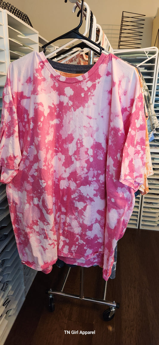 5XL WOW PINK BLEACHED TEE IN STOCK H183