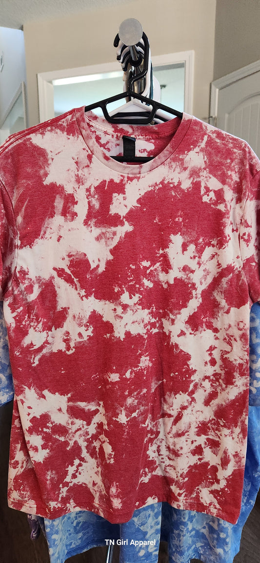 LARGE HEATHER RED BLEACHED TEE IN STOCK G81