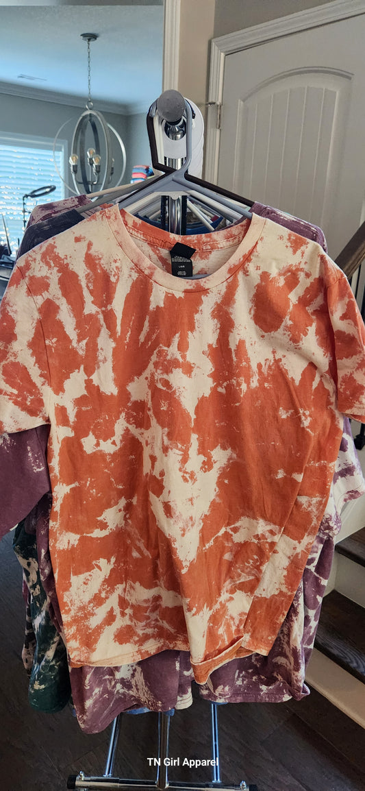 LARGE HEATHER PUMPKIN BLEACHED TEE IN STOCK H19