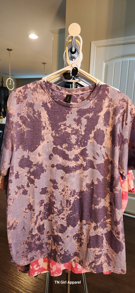 LARGE HEATHER PURPLE BLEACHED TEE IN STOCK G75