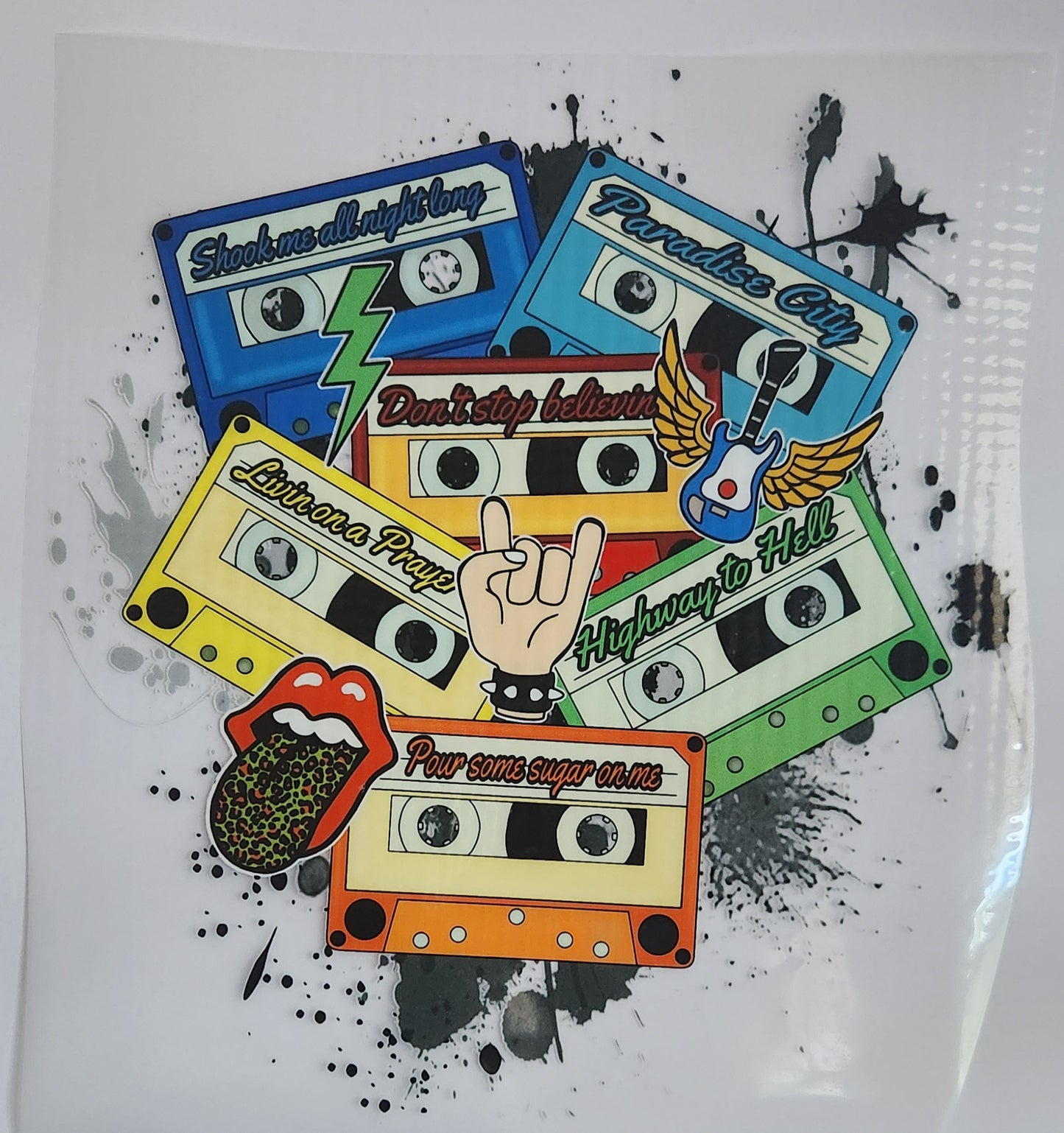 ROCK CASSETTE TAPES FULL COLOR PRINTED APPAREL 133