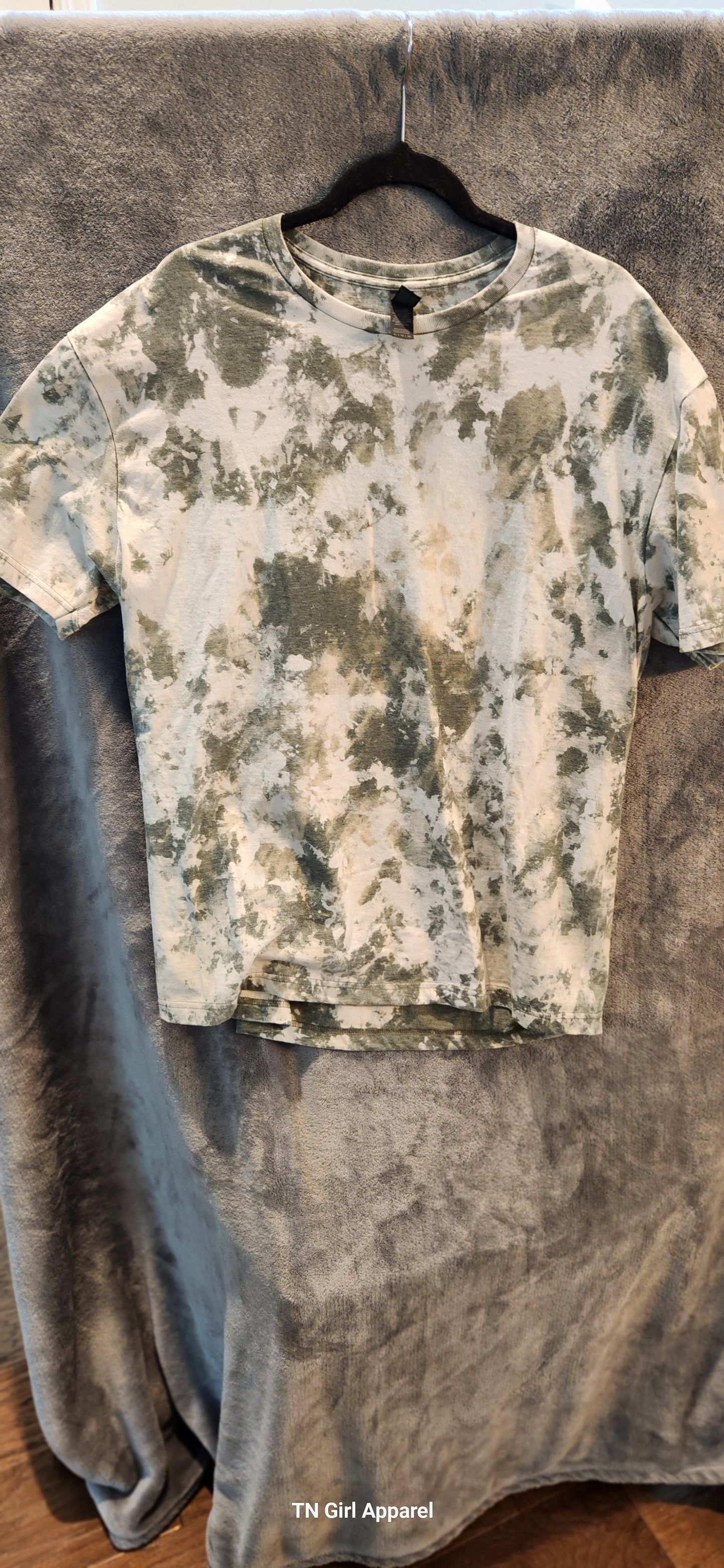 XL RTS BLEACHED HEATHER MILITARY GREEN GILDAN SOFTSTYLE T-SHIRT