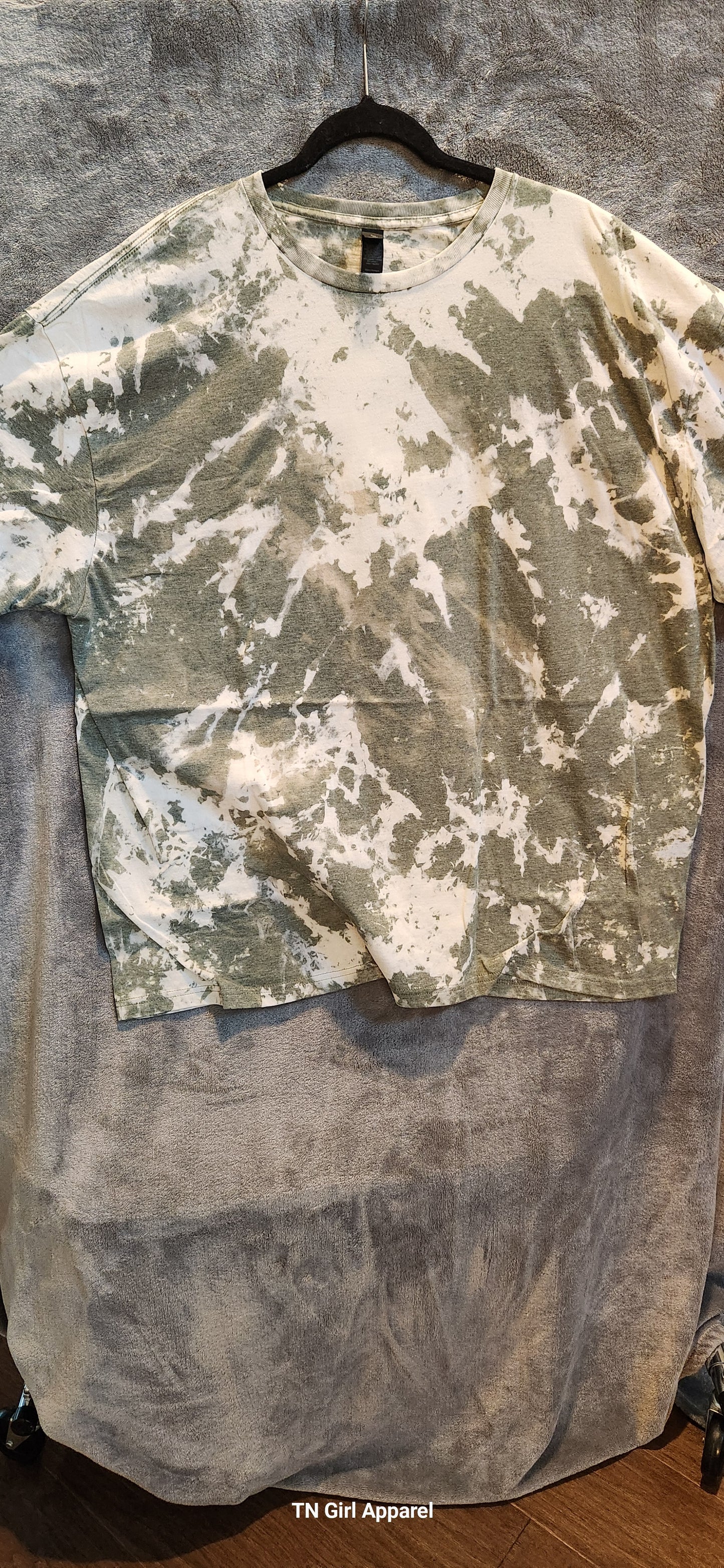 3XL RTS HEATHER MILITARY GREEN BLEACHED GILDAN SOFTSTYLE T-SHIRT