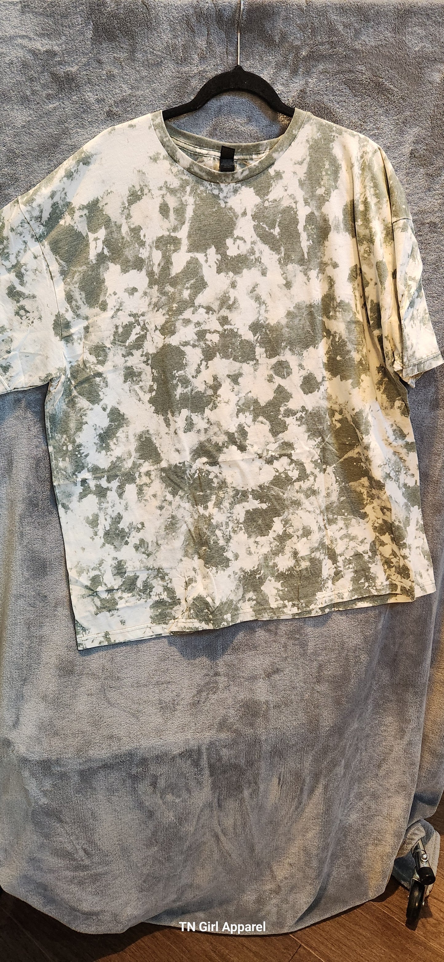 3XL RTS HEATHER MILITARY GREEN BLEACHED GILDAN SOFTSTYLE T-SHIRT