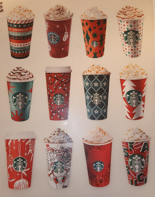 RED CHRISTMAS COFFEE CUPS FULL COLOR PRINTED APPAREL 303