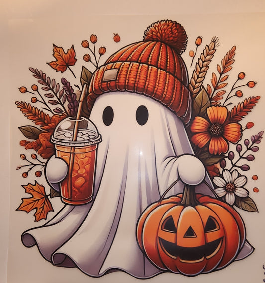 FALL GHOST W/DRINK FULL COLOR PRINTED APPAREL 358