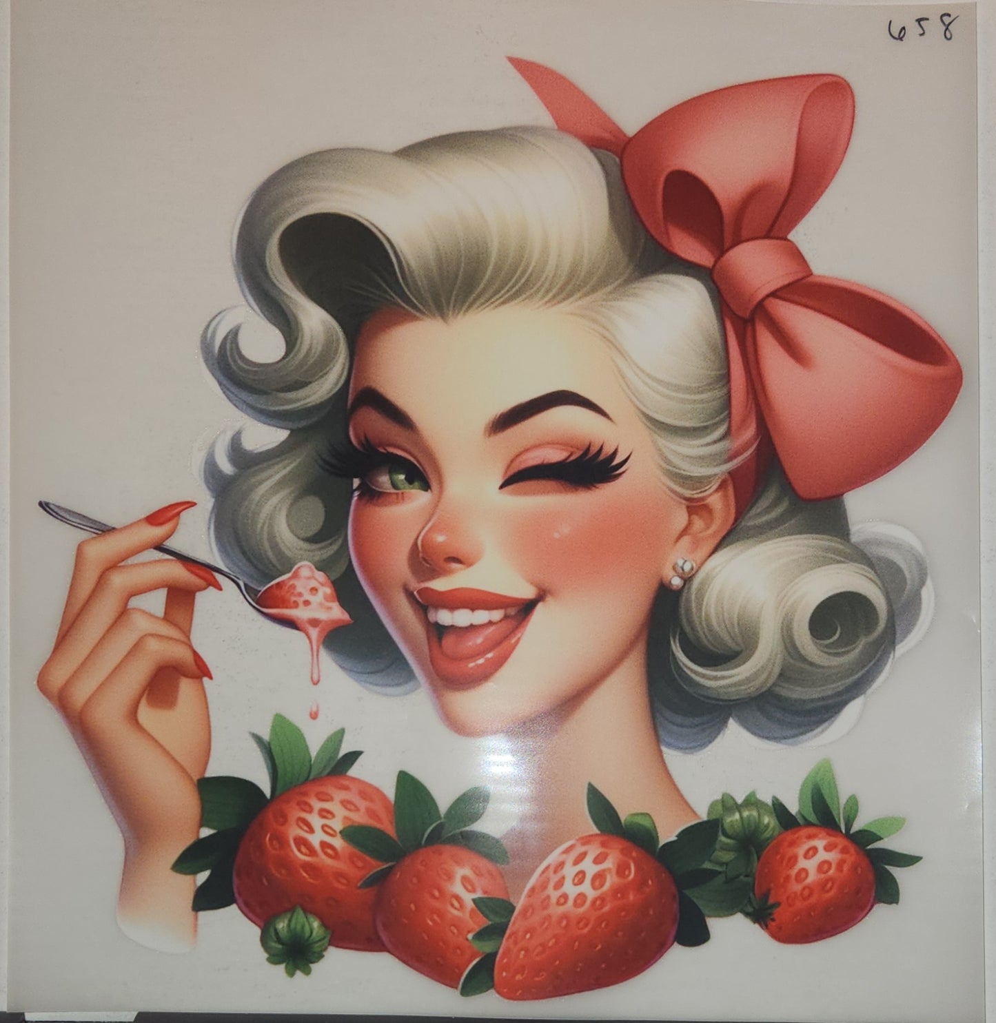 STRAWBERRIES LADY FULL COLOR TRANSFERS 658