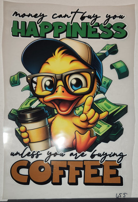 MONEY CAN'T BUY YOU HAPPINESS FULL COLOR TRANSFERS 655