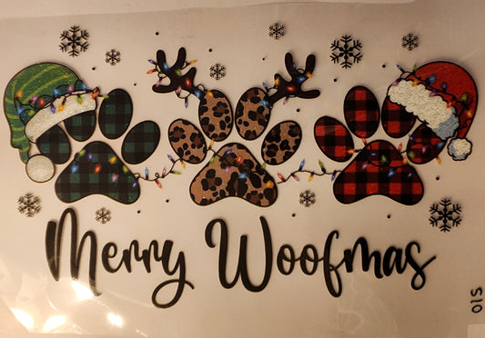 FAUX GLITTER MERRY WOOFMAS 510