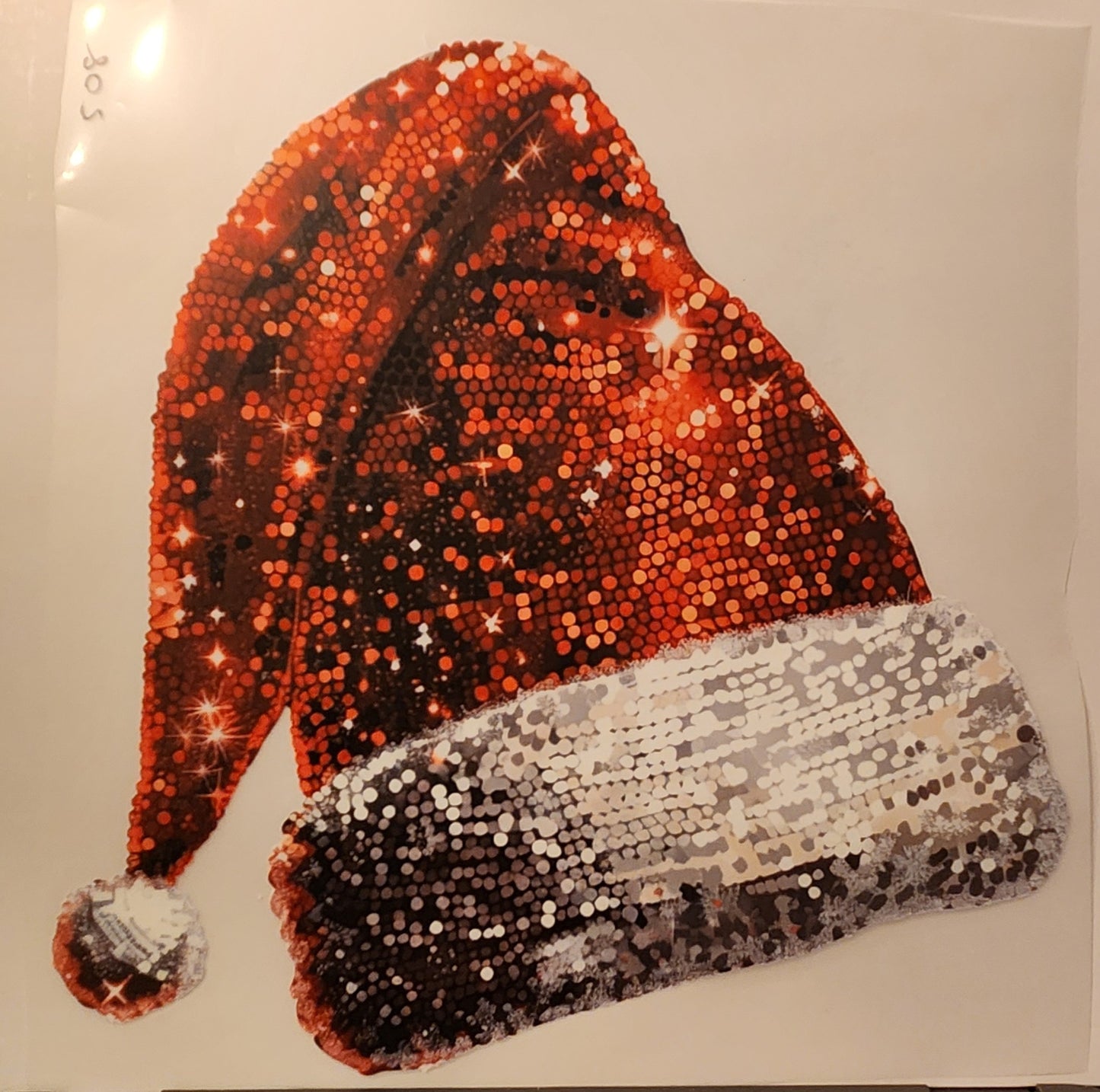 FAUX SEQUIN SANTA HAT 508