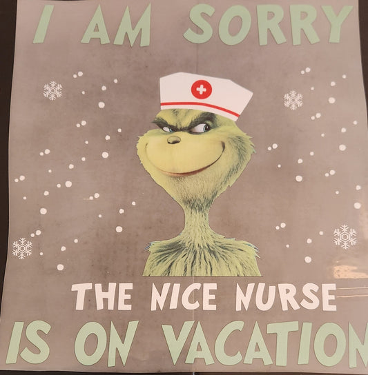 I AM SORRY THE NICE NURSE IS ON VACATION 779