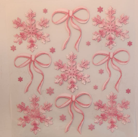 PINK BOWS AND SNOWFLAKES 764