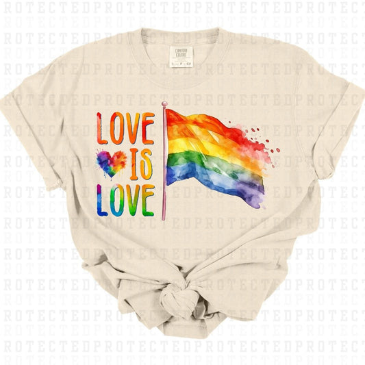 LOVE IS LOVE WATERCOLOR FLAG FULL COLOR PRINTED APPAREL L7