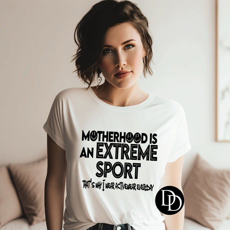 MOTHERHOOD IS AN EXTREME SPORT PRINTED APPAREL L14