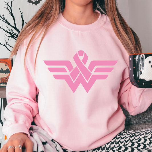 BREAST CANCER WONDER WOMAN PRINTED APPAREL C3