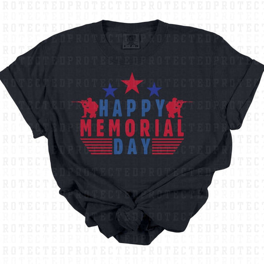 HAPPY MEMORIAL DAY STARS SOLDIERS FULL COLOR PRINTED APPAREL G17