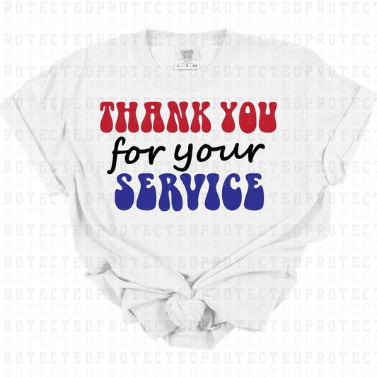 THANK YOU FOR YOUR SERVICE FULL COLOR PRINTED APPAREL E19