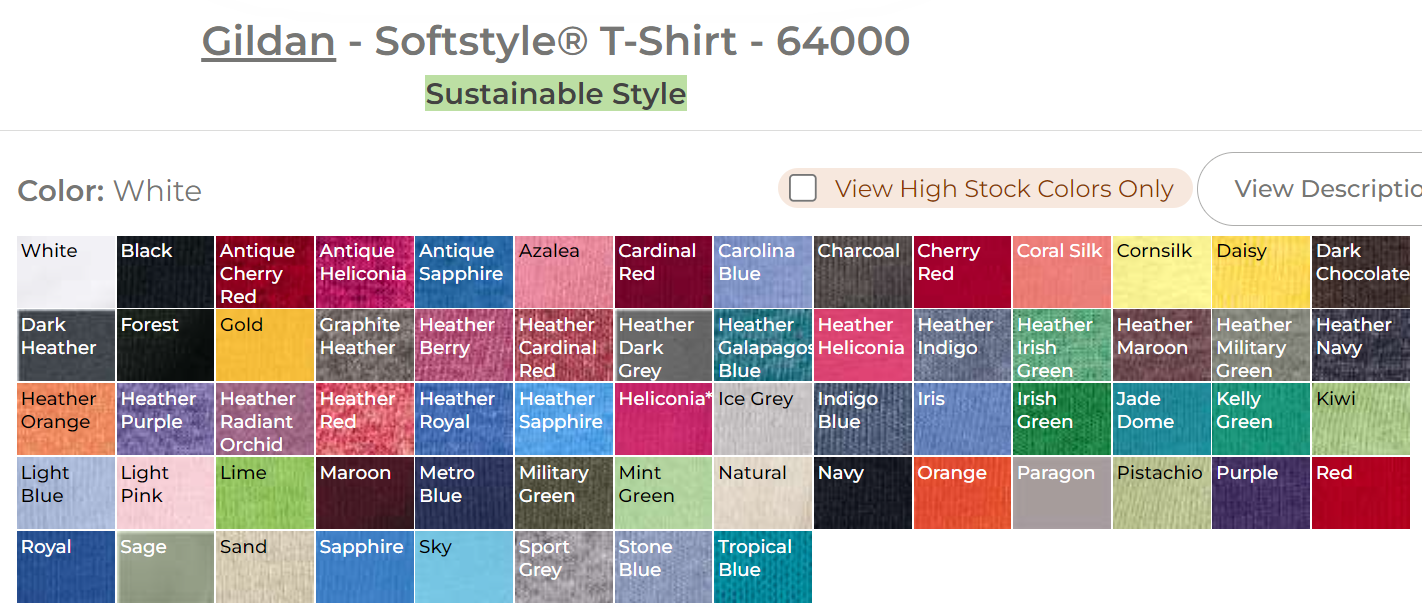 4XL PRE-ORDER GILDAN SOFTSTYLE UNISEX T-SHIRT