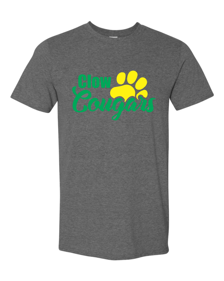 CLOW PAW DARK HEATHER GREY UNISEX T-SHIRT